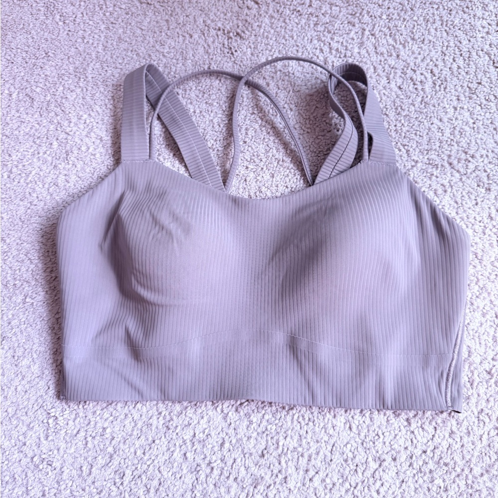 Lululemon Like a Cloud Ribbed Longline Bra, D/DD Cup Taupetastic $68 8